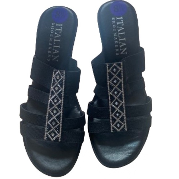 ITALIAN SHOEMAKERS Women's Wedge sandals with rhinestone - Picture 1 of 5